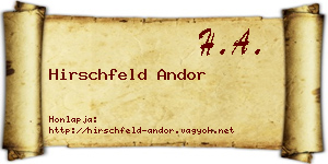 Hirschfeld Andor névjegykártya